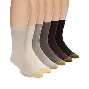6 pack gold toe crew socks